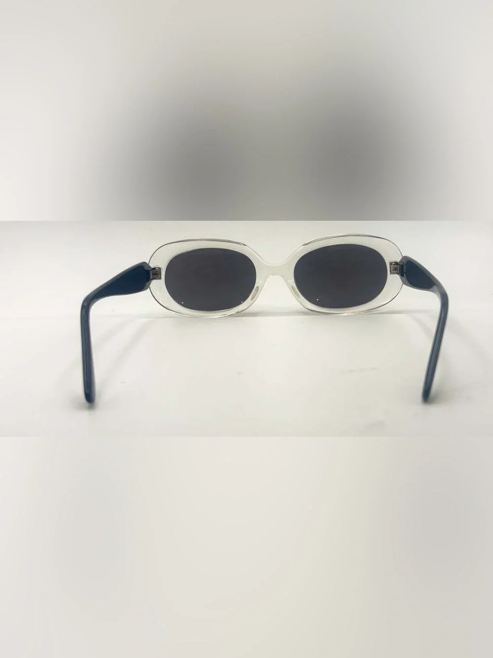Black Translucent Oval Sunglasses Frames Only